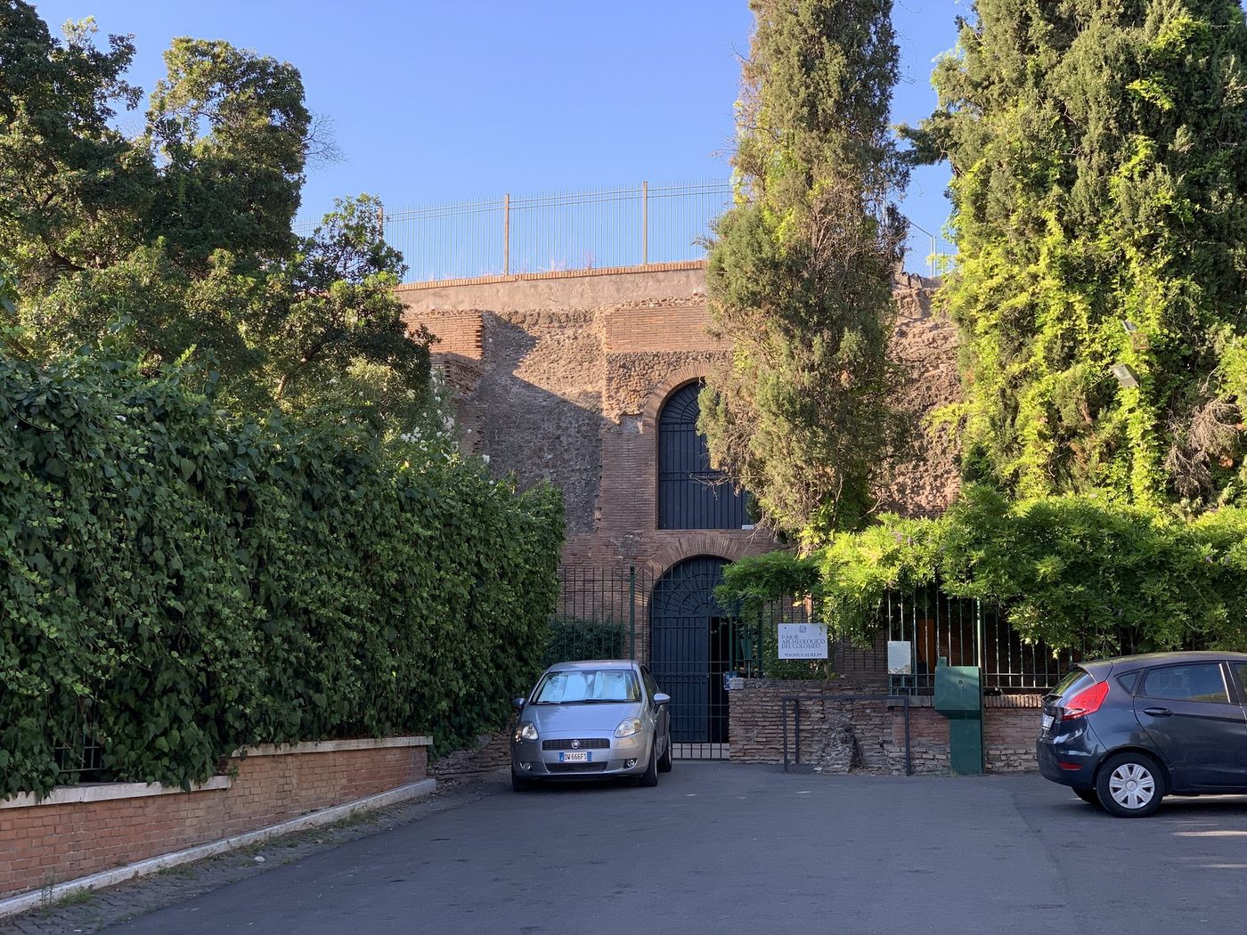 The Domus Aurea gate in the Colle Oppio park