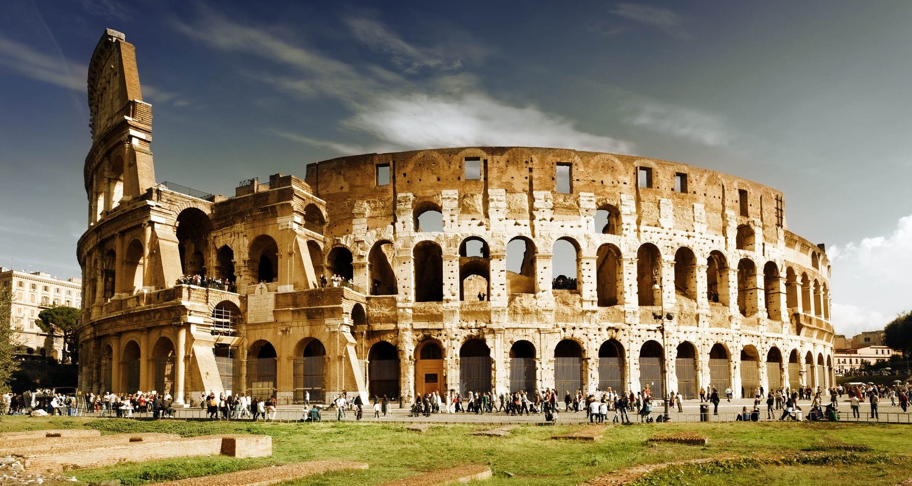 The Colosseum under a break in the clouds