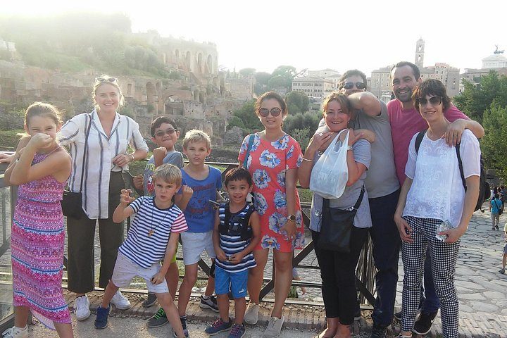Happy group inside the Roman Forum
